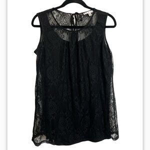 CAbi Black Lace Top